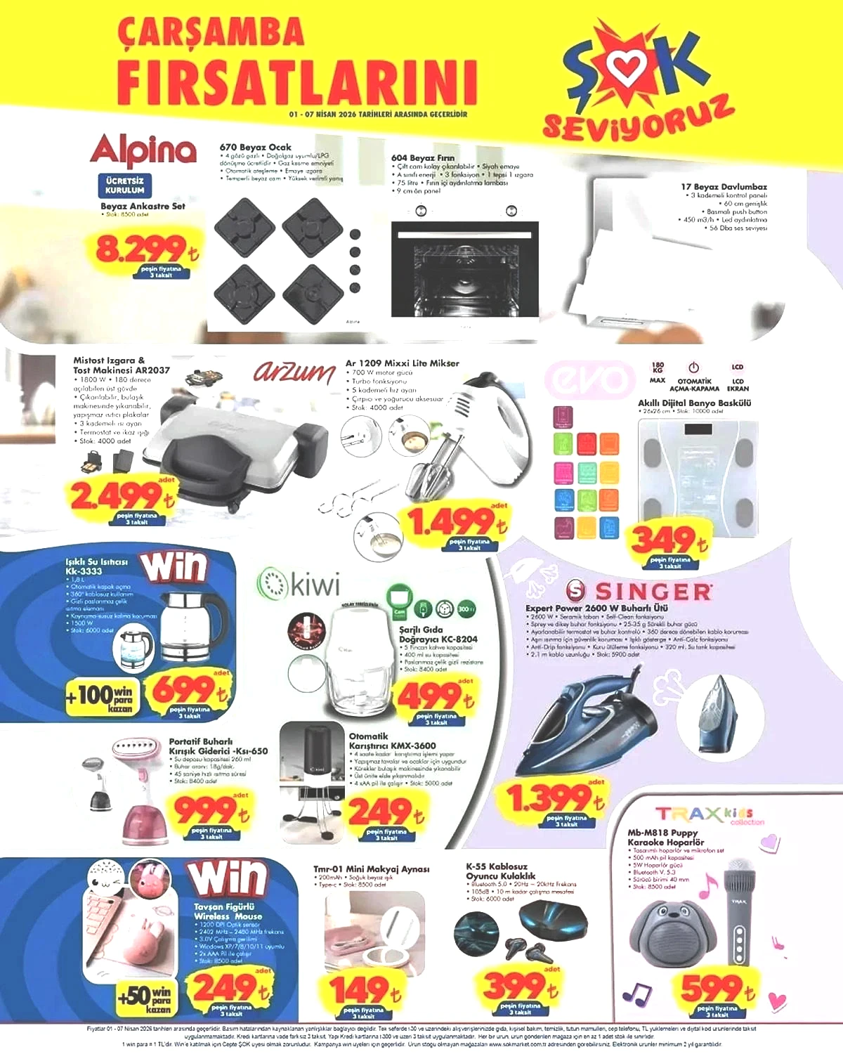 1-7 NİSAN ŞOK AKTÜEL İNDİRİMLERİ