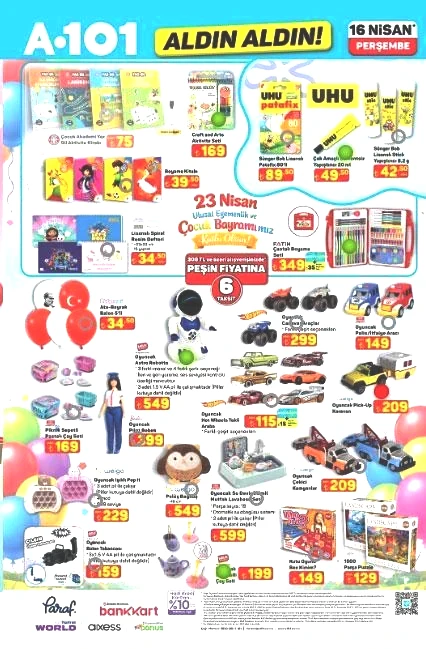 İNDİRİM A101 AKTÜEL KATALOG 16 NİSAN PERŞEMBE YENİ ÜRÜNLER: A101 Aldın Aldında bu hafta hangi ürünler var TV Box Medya Oynatıcı, Akıllı mutfak robotu, Yüksek basınçlı yıkama makinesi, Piyano, 23 Nisan ürünleri...