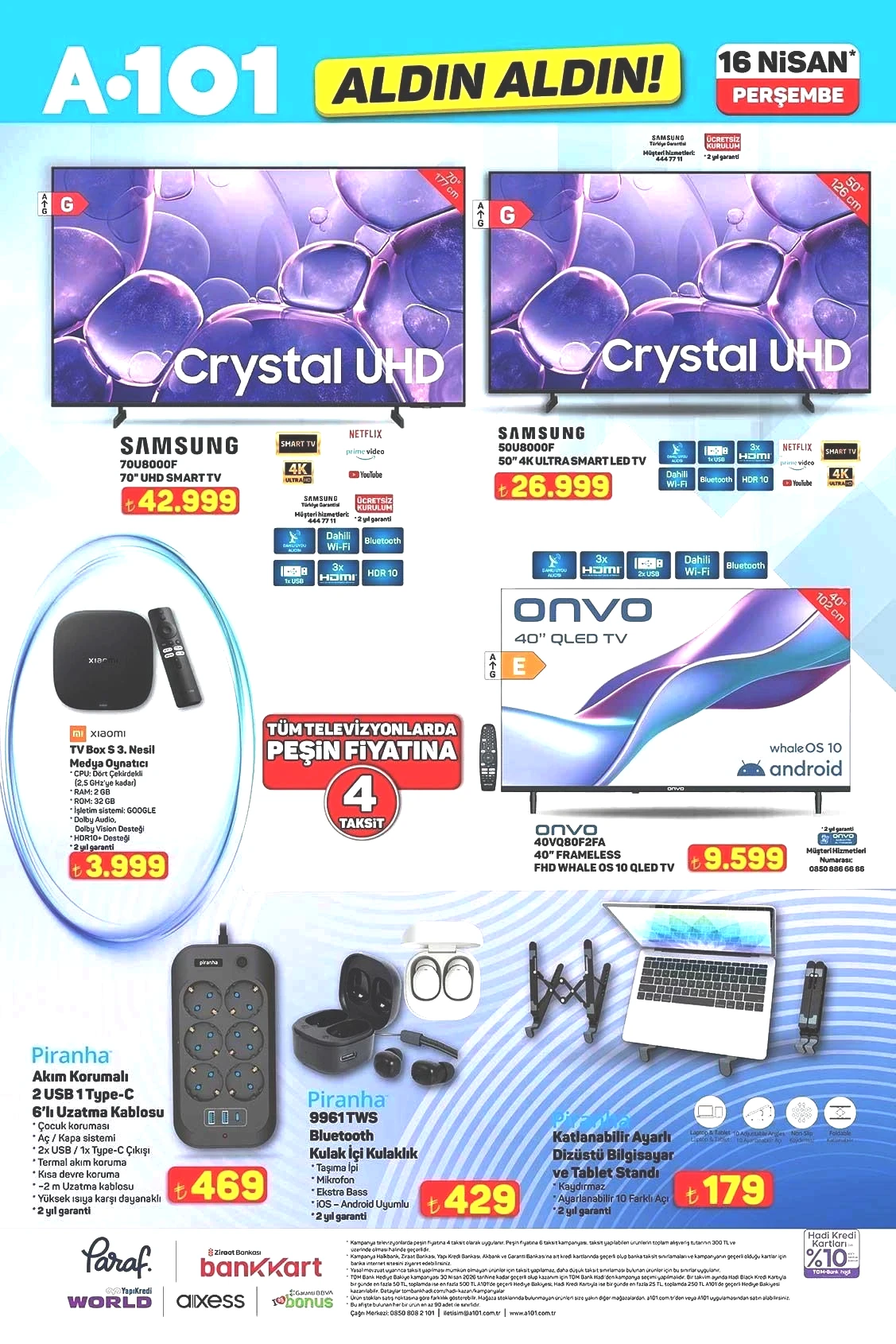 16 NİSAN A101 ALDIN ALDIN AKTÜEL KATALOĞU