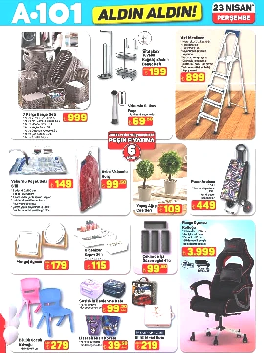 A101 AFİŞ ALDIN ALDIN ÜRÜNLERİ 23 NİSAN 2026 BU HAFTA || A101 aktüel ürünler kataloğu bu hafta neler getiriyor A101 broşürü ile manyetik blok, iç mekan LED ekran, cam temizleme robotu, su sebili, buharlı temizleyici, trambolin geliyor