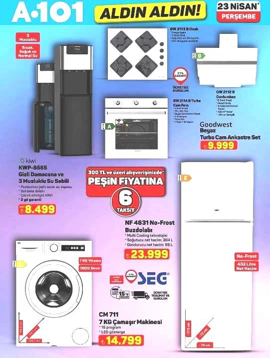 A101 AFİŞ ALDIN ALDIN ÜRÜNLERİ 23 NİSAN 2026 BU HAFTA || A101 aktüel ürünler kataloğu bu hafta neler getiriyor A101 broşürü ile manyetik blok, iç mekan LED ekran, cam temizleme robotu, su sebili, buharlı temizleyici, trambolin geliyor
